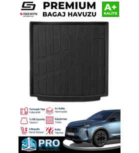 S-Dizayn Peugeot 5008 Hybrid 3D Pro Bagaj Havuzu 2025 Üzeri A+ Kalite