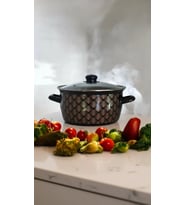 Lüks Siyah Desenli 22 cm Kızartma Tenceresi – 4,5 Lt