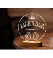 BK Gift Kişiye Özel Bar Tasarımlı Led Lamba, Gece Lambası, Ev Dekorasyonu, Işıklı Pleksi Biblo-4
