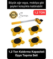 1.2 Ton Premium 1. Sınıf Malzeme Eşya Kaldırma Taşıma Seti Krikosu Kaldıraç Pratik Kolay Yük Taşıma