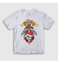 Presmono Unisex Çocuk Beyaz Always Bon Jovi T-Shirt 20052tt