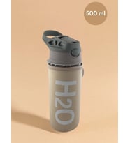 H2o Kılıflı Pipetli Cam Matara 500 Ml Haki