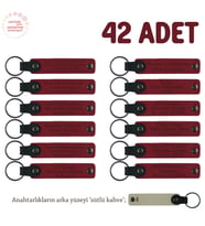 Marka Değerini Yansıtacak Tanıtım Hediyesi 42'li Set, İsim Yazılabilir Anahtarlık, Kırmızı & S Kahve