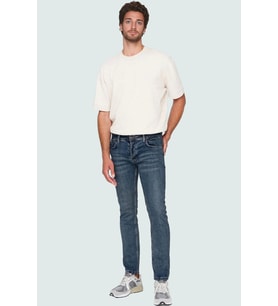 Erkek Skinny Fit Dar Kesim Kot Pantolon Pamuk Günlük Kullanım Hafta Sonu Dayanıklı Malzeme (Koyu Mavi)