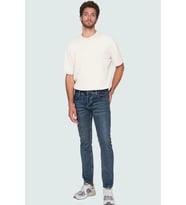 Erkek Skinny Fit Dar Kesim Kot Pantolon Pamuk Günlük Kullanım Hafta Sonu Dayanıklı Malzeme (Koyu Mavi)
