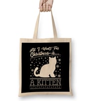 All I Want For Christmas Is A Kitten Knit Pattern Bez Çanta Uzun Saplı