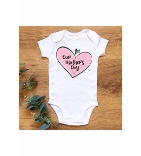 First Mothers Day Organik Baskılı Çıtçıtlı Body