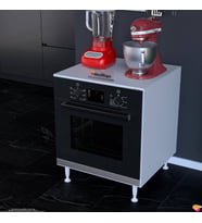 Eliusta Nivo 60 cm Ankastre Fırın ve Ocak Altı Modülü Mutfak Robotu Standı Beyaz Mutfak Dolabı 60x76x56 cm