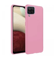 Samsung Galaxy A12 İnce Mat Silikon Kılıf Pembe