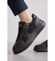 Pudra Kadın Sneaker Kalın Taban Bağcıklı Rahat Günlük Yürüyüş Spor Ayakkabı