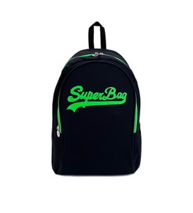 Superbag Sırt Çantası Siyah-fosforlu Yeşil Seyahat Kurs Okul Günlük Kullanım (Siyah-Yeşil)