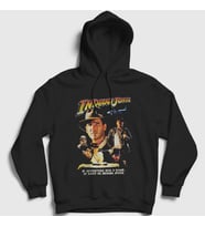 Presmono Unisex Siyah Poster Film Indiana Jones Kapüşonlu Sweatshirt 486597tt