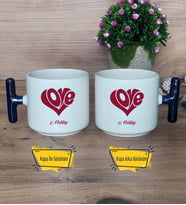 Love Sevgili Kupa Bardak T Lacivert Kulplu Sevgiliye Sevgililer Günü Hediyesi
