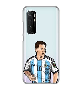 Xiaomi Mi Note 10 Lite Uyumlu Lionel Messi Desenli Şeffaf Telefon Kılıfı