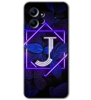 Redmi Note 12 4G Kılıf HD Desen Baskılı Kılıf - Dark Neon Yaprak J Harfi