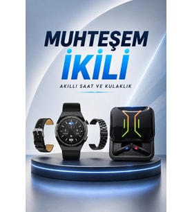 Dijital Göstergeli Bluetooth Kulaklık ve Bildirim Görebilen Akıllı Saat Alarm ve Titreşim