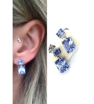 Sky Diamond Purple Tanzanit Taşlı 925 Ayar Gümüş Küpe Zarif ve Işıltılı Tasarım OSESHOP