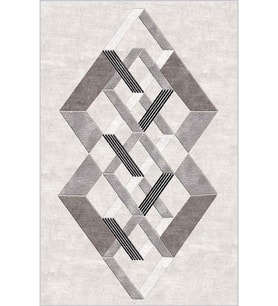 Eliana Home Baskılı, Yıkanabilir Kaymaz Taban Salon Halısı LNA0729 100x150 cm (Bej)