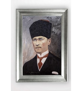 Gümüş Çerçeveli Atatürk Tablo cv982
