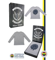 Fenerbahçe Orijinal Lisanslı Yaldızlı Fb Logo Gri Çocuk Sweat Kişiye Özel Kutulu (Gri)