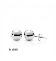 Gümüş Top Küpe - 6 mm