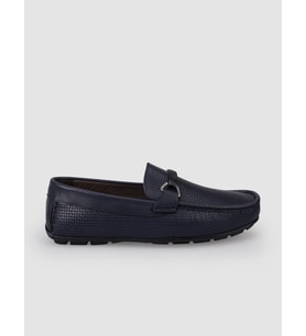 %100 Hakiki Deri Lacivert Tokalı Erkek Loafer