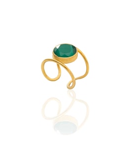 Kadir Jewellery 22 Ayar Altın Kaplama Kadın Zirkon Taşlı Yüzük