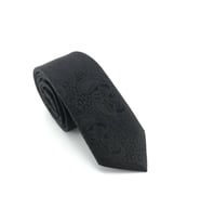 PİERRONİ Siyah Şal Desen Slim Kravat