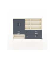 Arges Dolap 10 Raflı 6 Çekmeceli 4 Kapaklı 220x30x163 Aytaşı-Antrasit