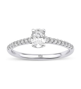 0.60 Karat Oval Tektaş Laboratuvar Pırlanta Yüzük - HRD Sertifikalı