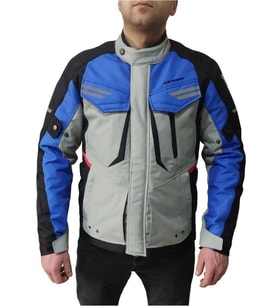 Motosiklet Montu Kopenhag Gri-Mavi Full Koruma Motorcu Mont