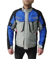 Motosiklet Montu Kopenhag Gri-Mavi Full Koruma Motorcu Mont