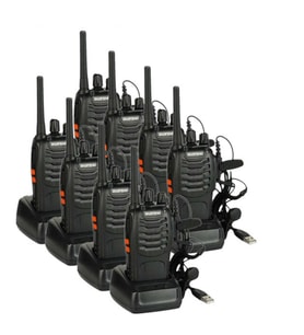 8'Lİ BAOFENG BF-999S BAOFENG 5W VOX UHF/VHF CTCSS/DCS 8'li El Telsizi Siyah BF-888S BAOFENG