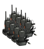 8'Lİ BAOFENG BF-999S BAOFENG 5W VOX UHF/VHF CTCSS/DCS 8'li El Telsizi Siyah BF-888S BAOFENG