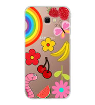 PrintiFy Samsung Galaxy J4+ Plus ile Uyumlu Water Color 5  Kamera Korumalı Şeffaf  Kılıf