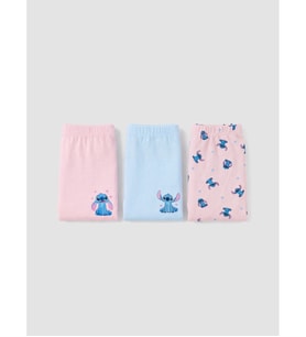 LCW Kids Pembe Stitch Baskılı Kız Çocuk 3'lü Boxer