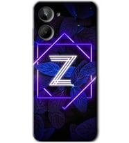 Realme 10 4G Kılıf HD Desen Baskılı Kılıf - Dark Neon Yaprak Z Harfi