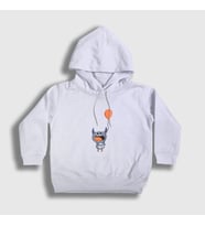 Presmono Unisex Çocuk Beyaz Little Monster Kapüşonlu Sweatshirt 290382tt