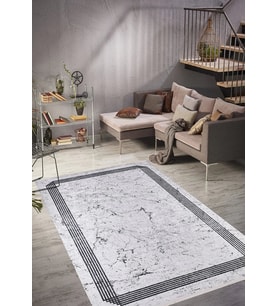Dijital Kaymaz Yıkanabilir Beyaz Modern Salon Halısı Mutfak Halısı Koridor Halısı Yolluk HLN1491