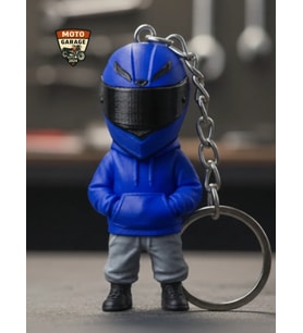 Lacivert Motorcu Anahtarlık - 3D Baskı Moto Figürü