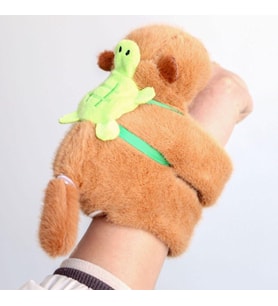 Tutunan Kapibara Peluş Bileklik Işıklı Sesli Hareketli Oyuncak Tokat Bilekliği Kola Yapışan Capybara