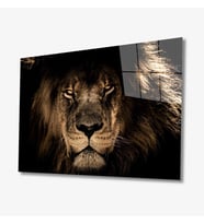 Aslan Hayvan Cam Tablo 4mm Dayanıklı Temperli Cam