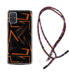 Samsung a71 A72 A73 A7 A9 2018 C7 C9 Kılıf Boyun Asklı Rasta Silikon Zigzaglar 1651