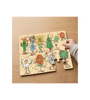 Sevimli Çiçekler Tasarımlı 24 Parça Ahşap Çocuk Puzzle MPK0194