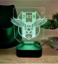 Kartal Kişiye Özel RGB LED Lamba – 16 Renkli İsimli Gece Lambası (Adaptörlü)