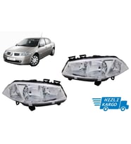 Renault Megane 2 Sağ Sol Ön Far Takımı 2002-2005 Manuel Ayarlı