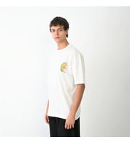 Erkek Kısa Kol Yazlık Tişört Bisiklet Yaka Baskılı Oversize T-Shirt - Beyaz