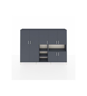 Arges Dolap 13 Raflı 7 Kapaklı 220x30x163 Antrasit-Antrasit