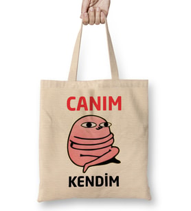 Canım Kendim Aşk Sevgi Komik Bez Çanta Uzun Saplı