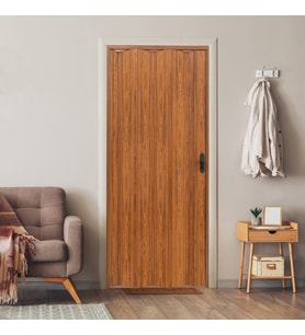 Faran Dekorasyon 102 x 215 Ceviz Renk Camsız Pvc Akordiyon Katlanır Kapı - FRNAKMODEL-15